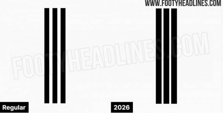 阿迪达斯2026世界杯球衣设计大变革，三道杠将加宽